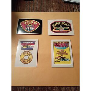 Vintage 1983 General Mills Zero Heroe Trading Card Sticker Cards Lot of 4